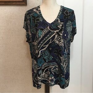 Chico’s Travelers Additions Cap Sleeve Tee Size 3